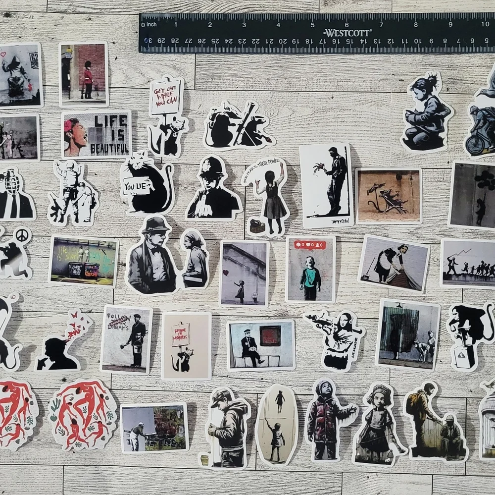 ART Stickers Featuring Banksy & Graffiti Subversive Street Art 100 Stickers